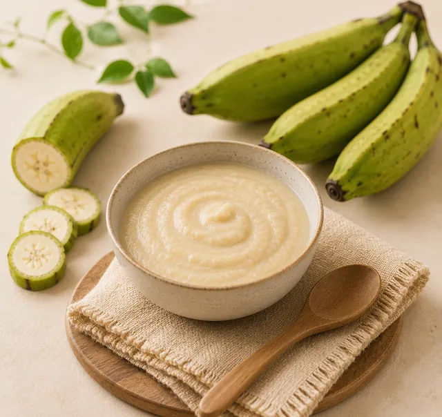 A bowl of traditional banana porridge
